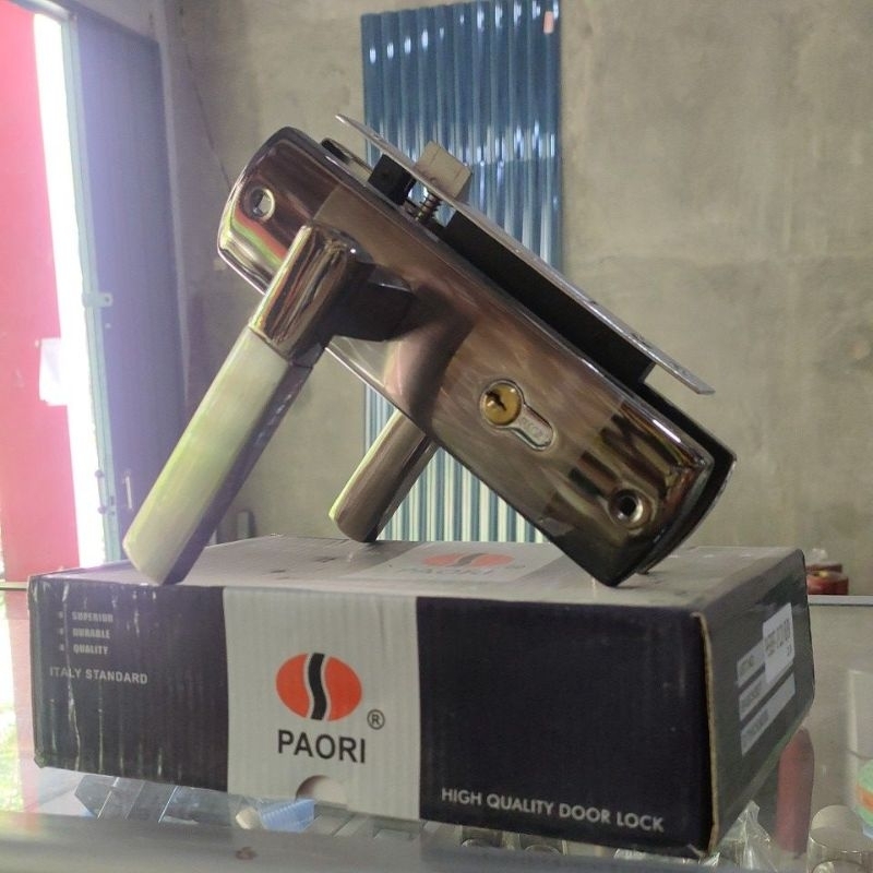 Selot / gagang pintu handle lock PAORI SILVER minimalis