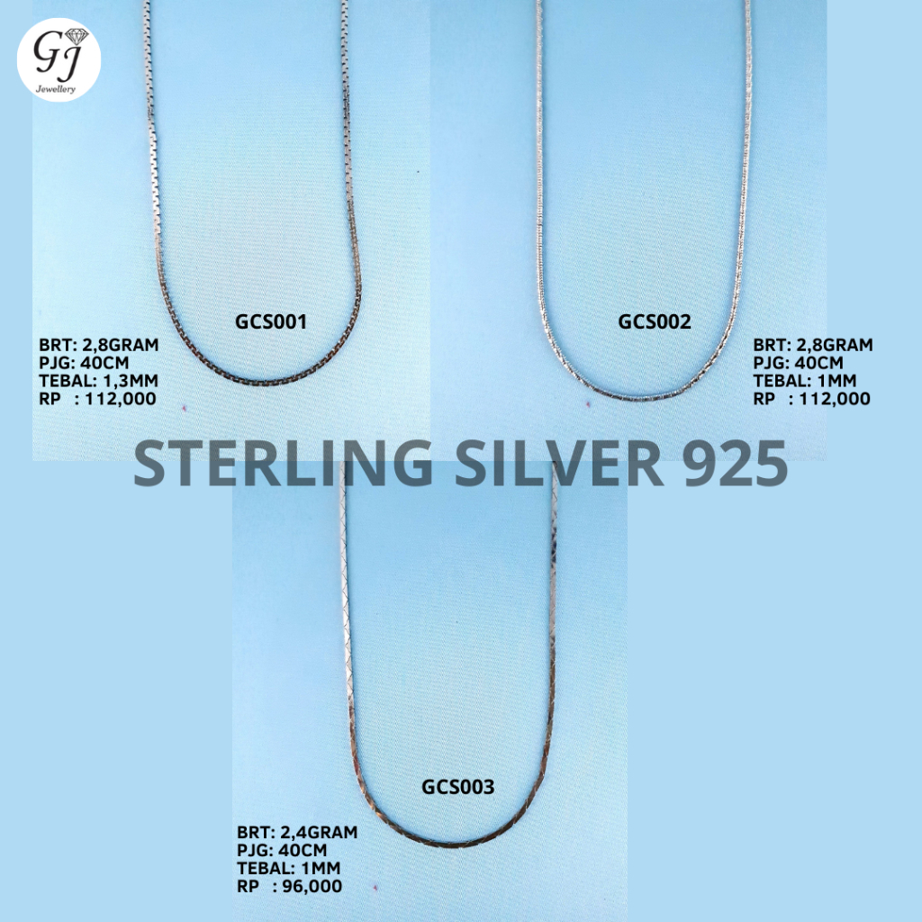 Perhiasan Perak - Kalung Perak - Rantai Kalung - Kalung Pria Wanita Silver - Kalung Rantai Pendant -