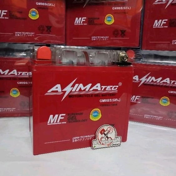 ACCU GM9BS 12 VOLT 9 AMPER GEL AZIMATEC AKI KERING DOUBLE FUNGSI BAJAJ FULSAR PULSAR 180 UG3 UG4/200