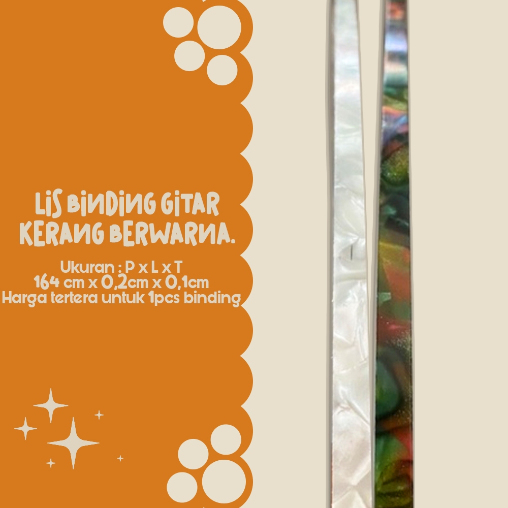 Binding Gitar Motif Kerang Berwarna