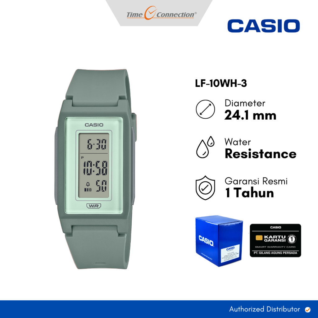 Casio LF-10WH-3 Hijau Muda Original / Jam Tangan Wanita Digital