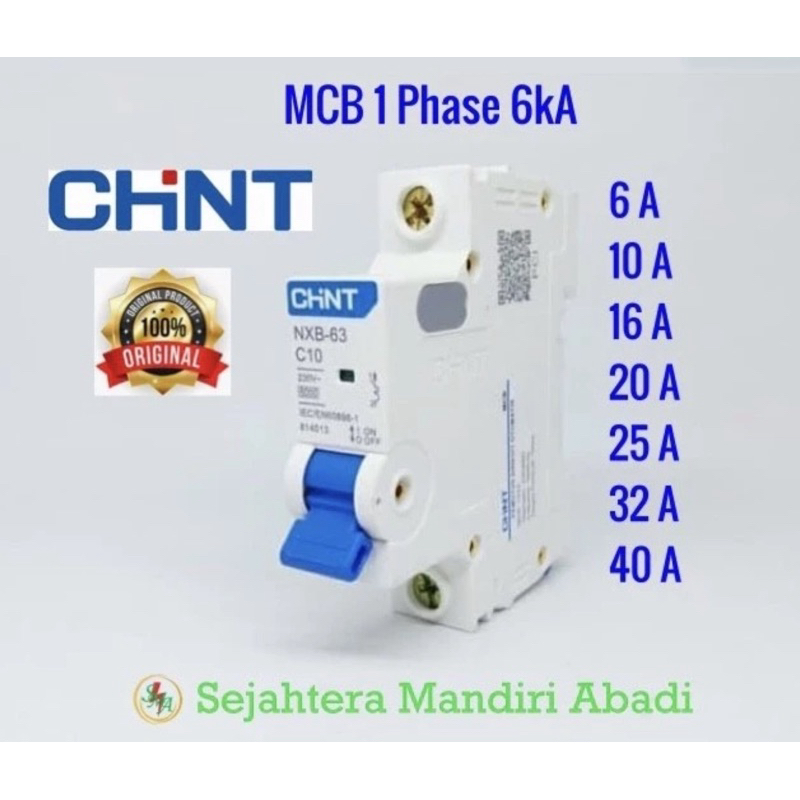 MCB CHINT 1P NXB-63 (6kA)Varian 6A 10 A 16A 25A 20A 32A 40A