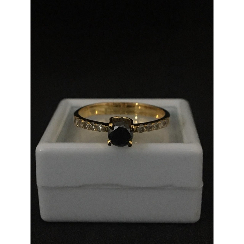 cincin perak berlian hitam