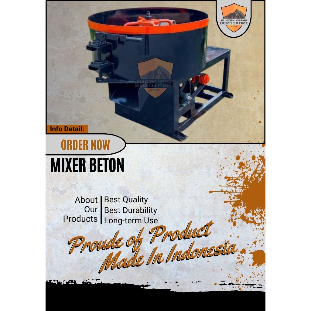 Mixer Adukan Semen untuk Pembuatan Beton/Batako/Paving Block dll