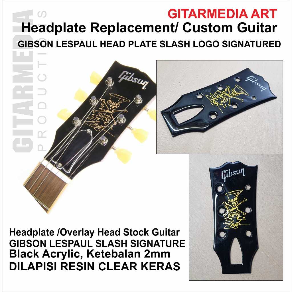 HEAD PLATE GIBSON LESPAUL SLASH SIGNATURE HEADSTOCK OVERLAY GIBSON LESPAUL