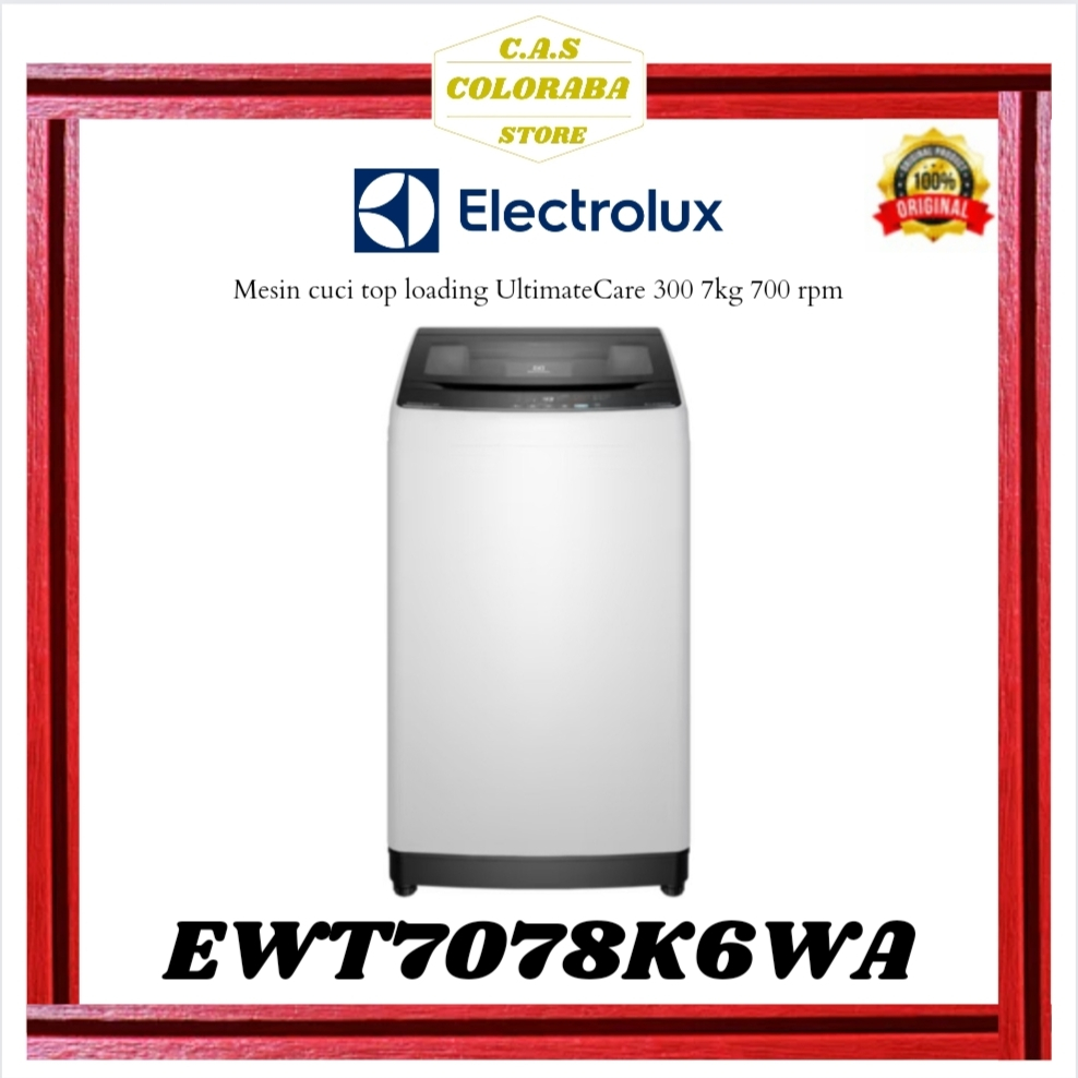 MESIN CUCI ELECTROLUX EWT7078K6WA MESIN CUCI TOP LOADING 7 KG INVERTER EWT7078 MESIN CUCI ELECTROLUX