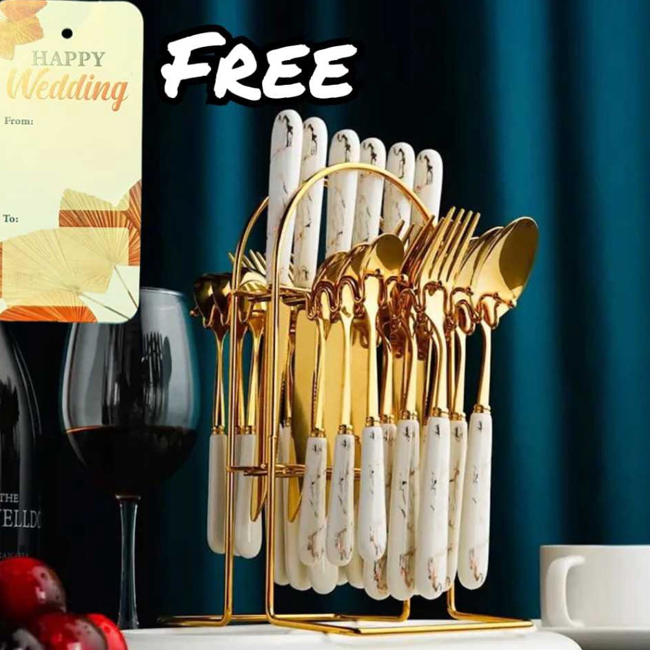 

COD Gift Set Premium Hampers Souvenir pernikahan Hadiah Include Box Spoon Sendok Sultan Marble 6 PCS dan 24 pcs