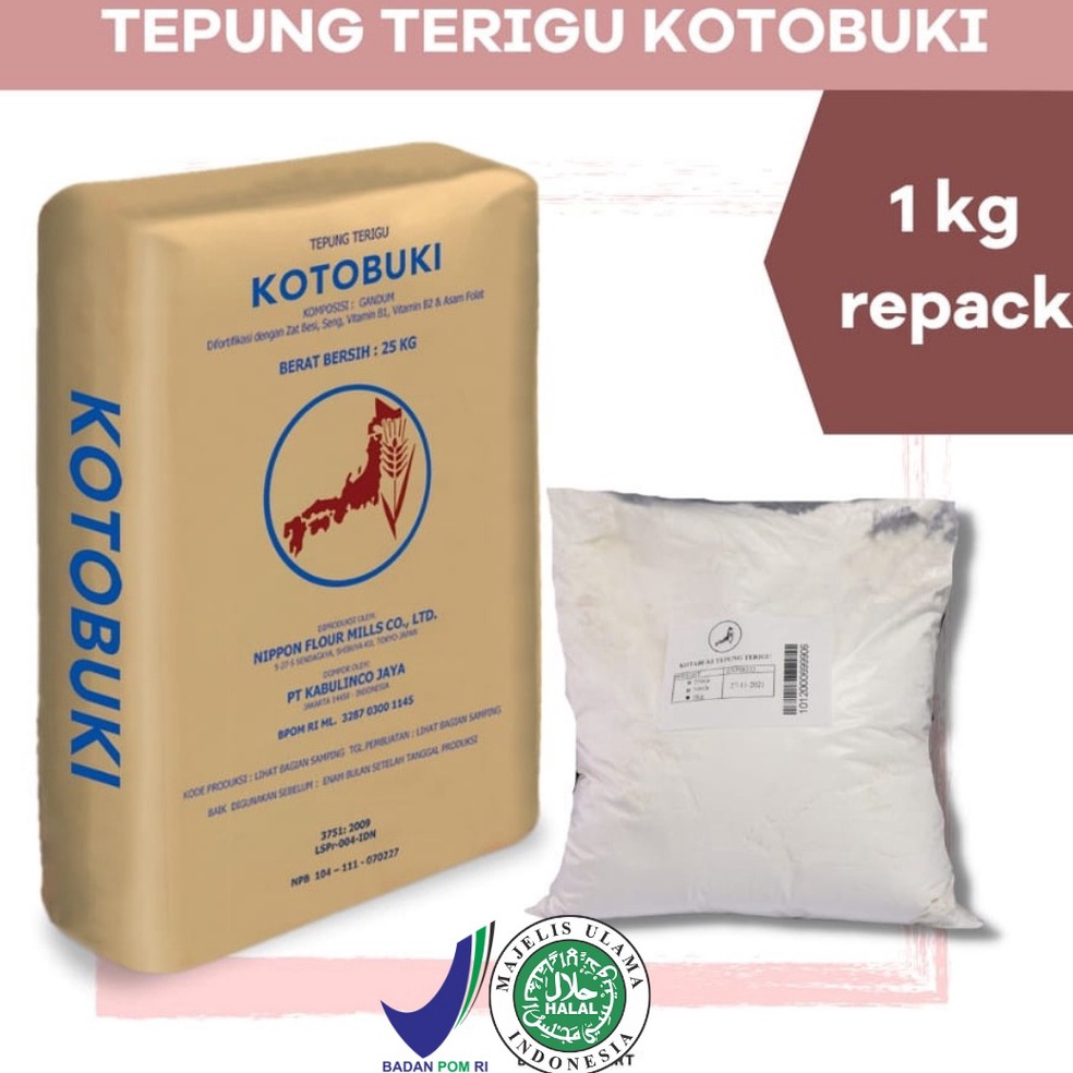 

Splash Tepung Terigu Kotobuki Jepang Repack 1Kg