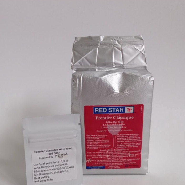 

PAKET LENGKAP Red Star Premier Classique Wine Yeast Repacked 5g