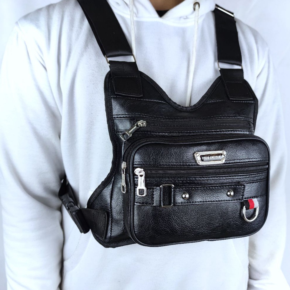BEST SELLER Termurah Chest Bag Chest Rig Bag Original Polo Amstar Bahan Kulit PU Leather Tas Dada Ta