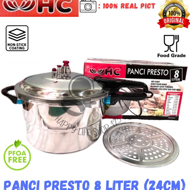 Presto 8 Liter HC  Panci Presto 8ltrSteamer HC  Panci Presto 8 Liter