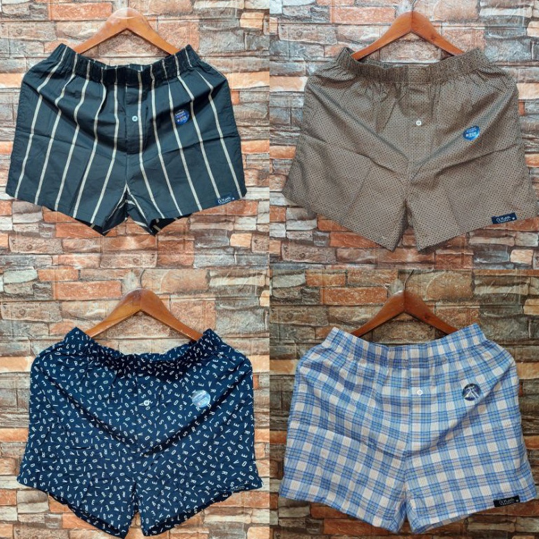 PROMO ALE Gnath Celana Boxer Pria Wanita Dewasa Bahan Katun Premium Motif Printing