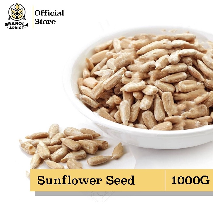 

GROSIR Granola Addict Sunflower Seed Kuaci Kupas 1KG Raw Mentah