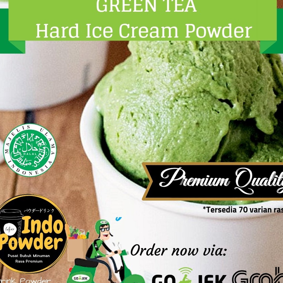 

Terlaku Green tea HARD ICE CREAM Powder 1Kg Bubuk Ice Cream Green tea 1Kg