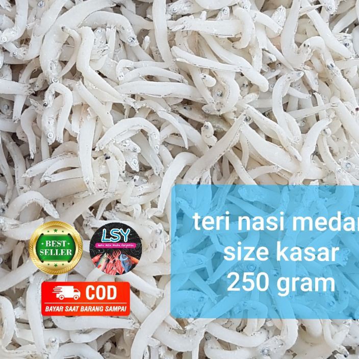 

COD NEWPRODUCT ikan asin Teri nasi medan super tn putih size jumbo 25gr