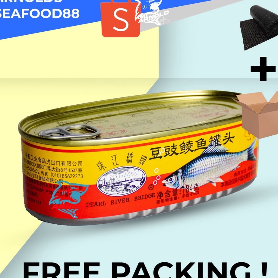 

COD Pearl River Bridge Fried Dace with Salted Black Beans Ikan Tausi Kaleng 184 gr