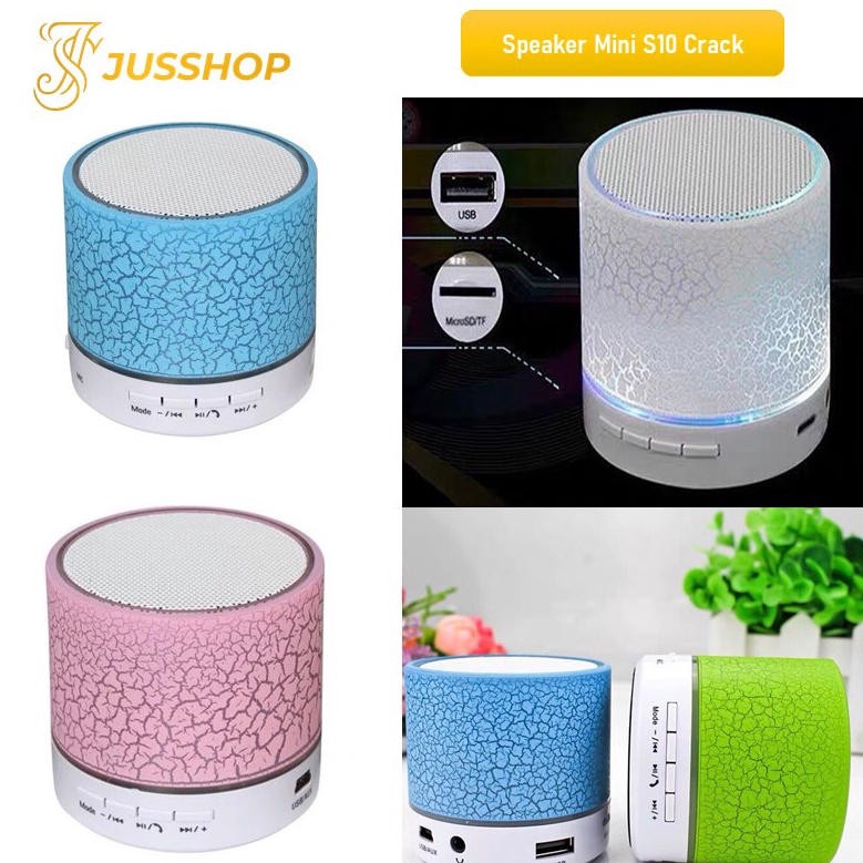 GC Speaker Bluetooth S1 Mini LED Motif Retak Super Bass Speaker Mini Bluetooth Portable  K