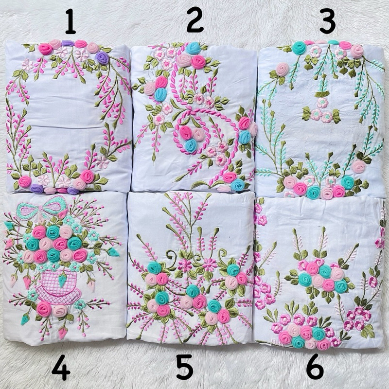 MUKENA BORDIR TILE TERUSAN LAJURAN DEWASA RAYON PUTIH