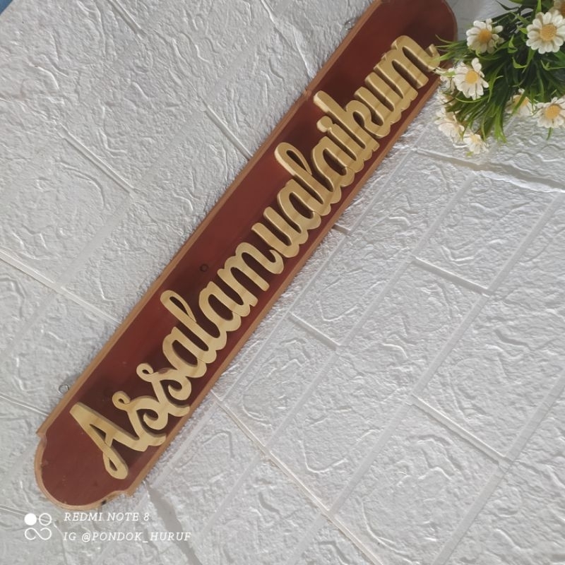 Hiasan Dinding Kayu Assalamualaikum / Walldecor Kayu Dekorasi Huruf Kayu 3D