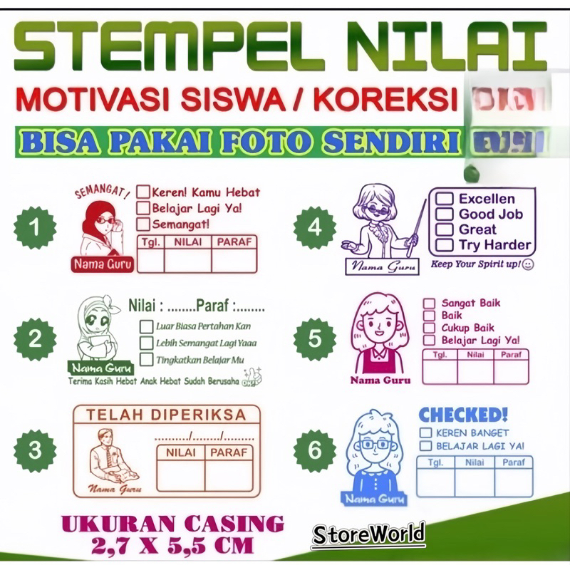 

Stempel nama nilai desain costom sendiri