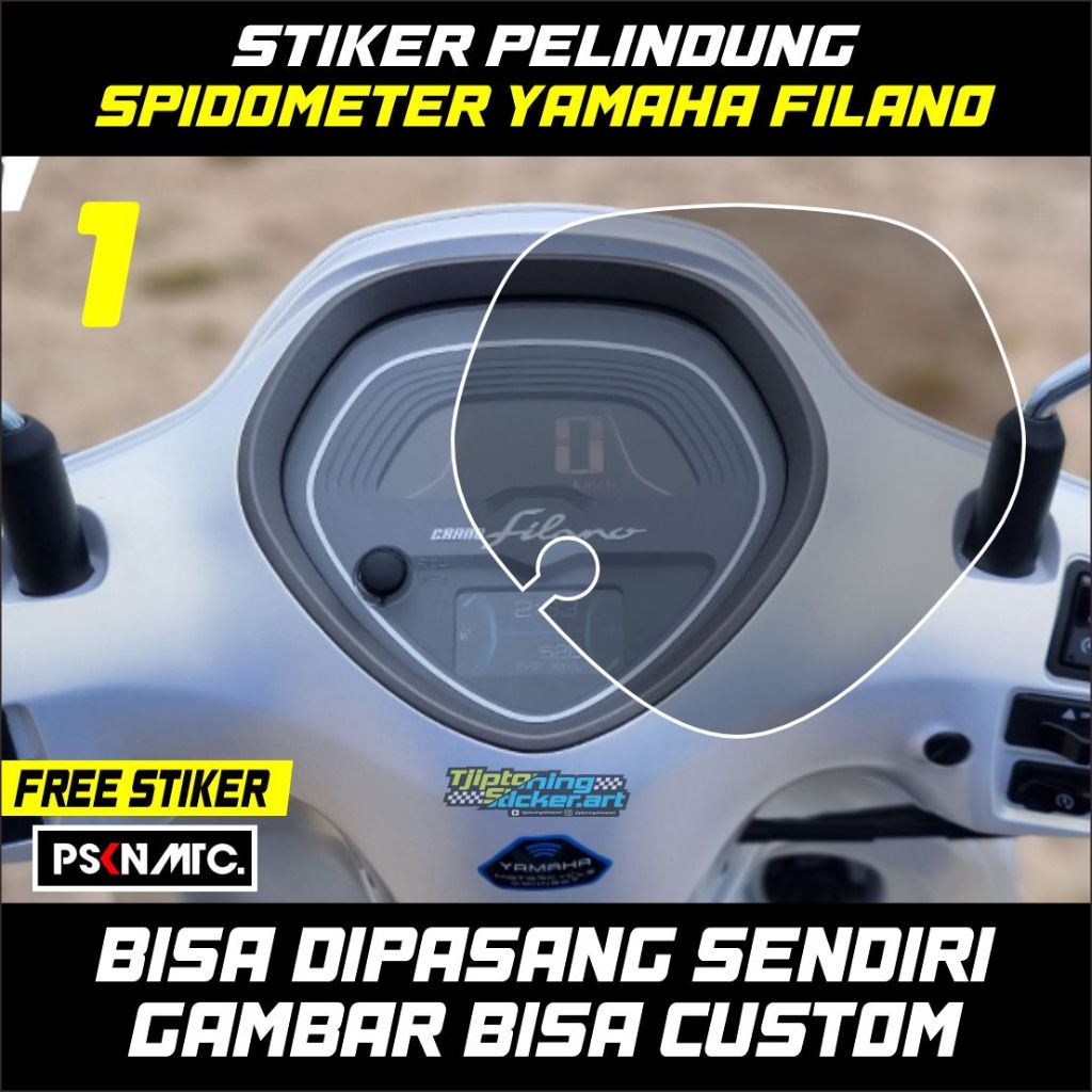 STIKER SPEEDOMETER TRANSPARAN GRAND FILANO - BEBAS CUSTOM