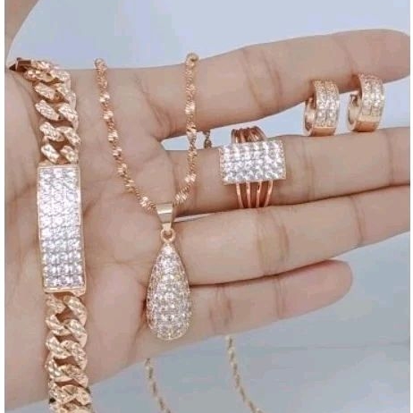 Set dewasa titanium, lapis emas ,rodium, perak, tembaga