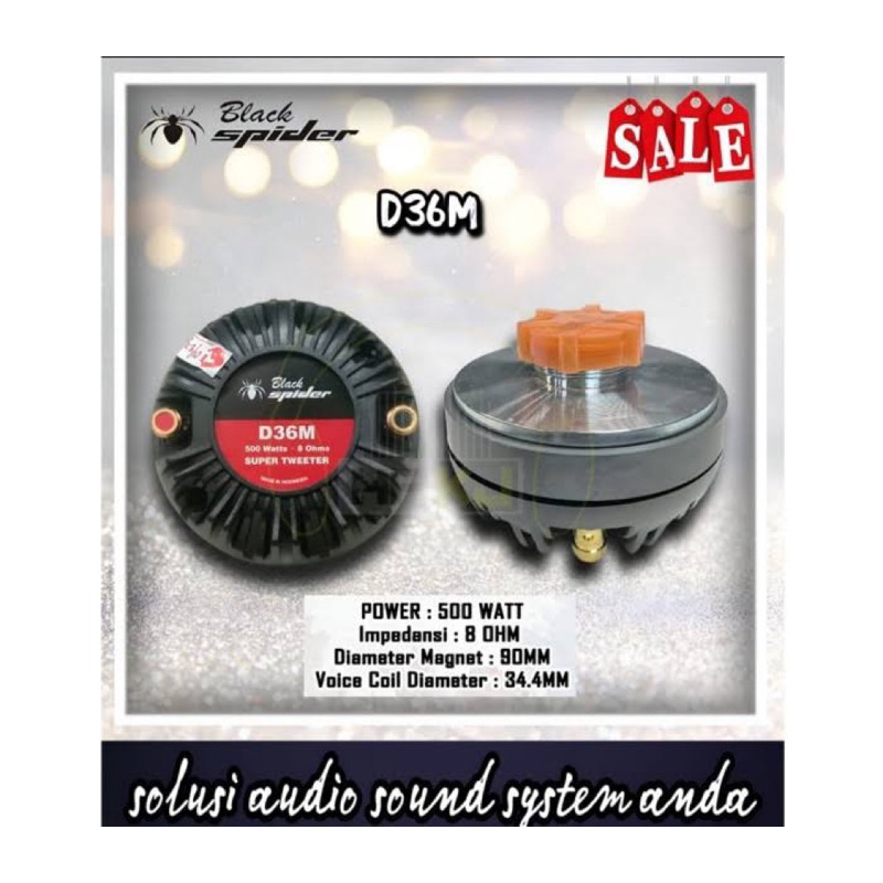 DRIVER TWEETER BLACK SPIDER D36M twiter black spider d 36 m Twiter Black spider Tweeter Black Spider