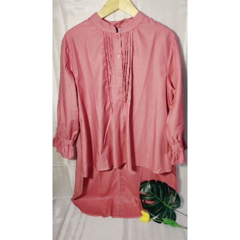 BLOUSE Wanita Bahan Catton Toyobo Warna Pink PRELOVED