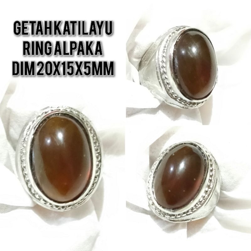 CINCIN BATU GETAH KATILAYU KUALITAS CRISTAL MUSTIKA PACING RING ALPAKA