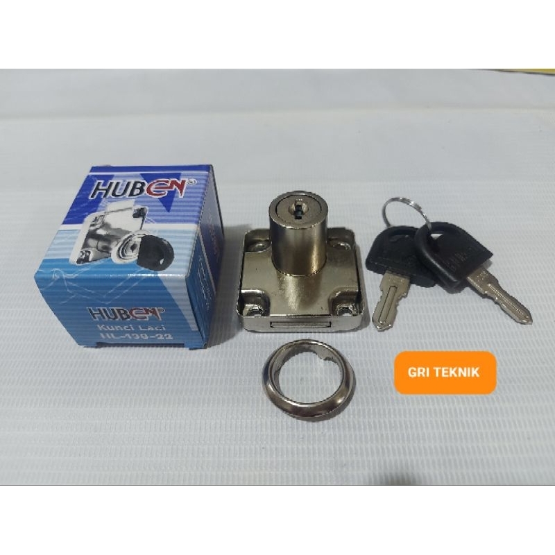 HL-138-22 !!! KUNCI LACI HUBEN UKURAN 19 MM MODEL 138-22 MM / KUNCI LEMARI