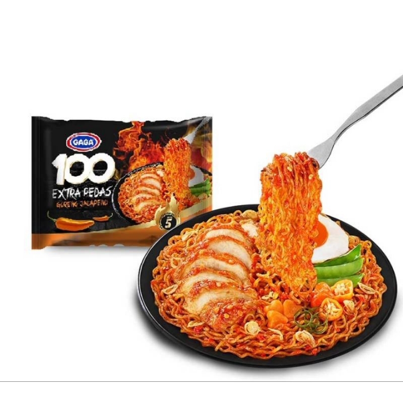 

GAGA 100 Extra Pedas Mie Instan Goreng Jalapeno 75g