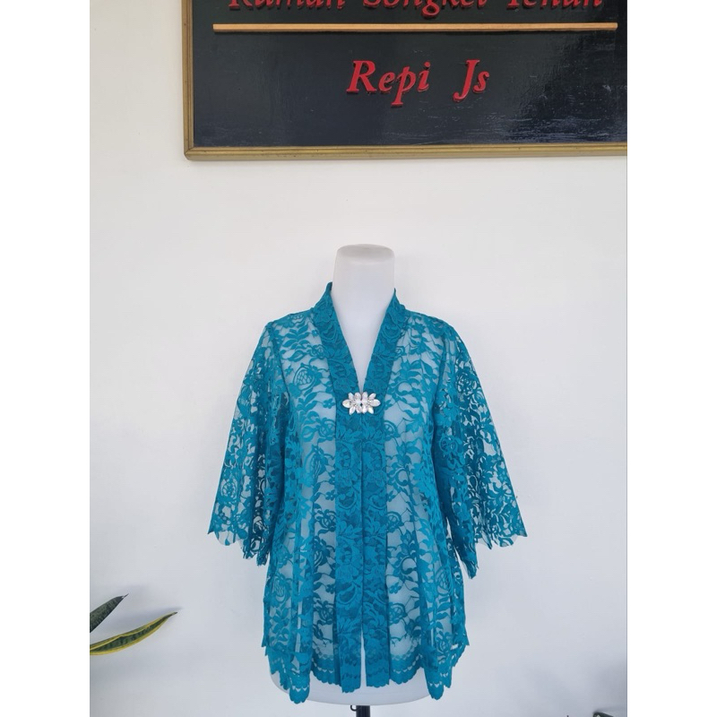 Kebaya Kartini Pendek Biru Tosca toska