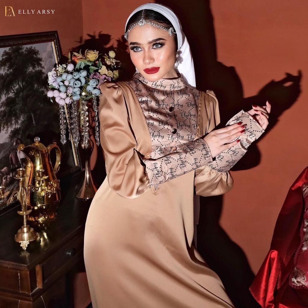 Misella Gamis Only Material Mewah Silk Pattern Gamis Terbaru