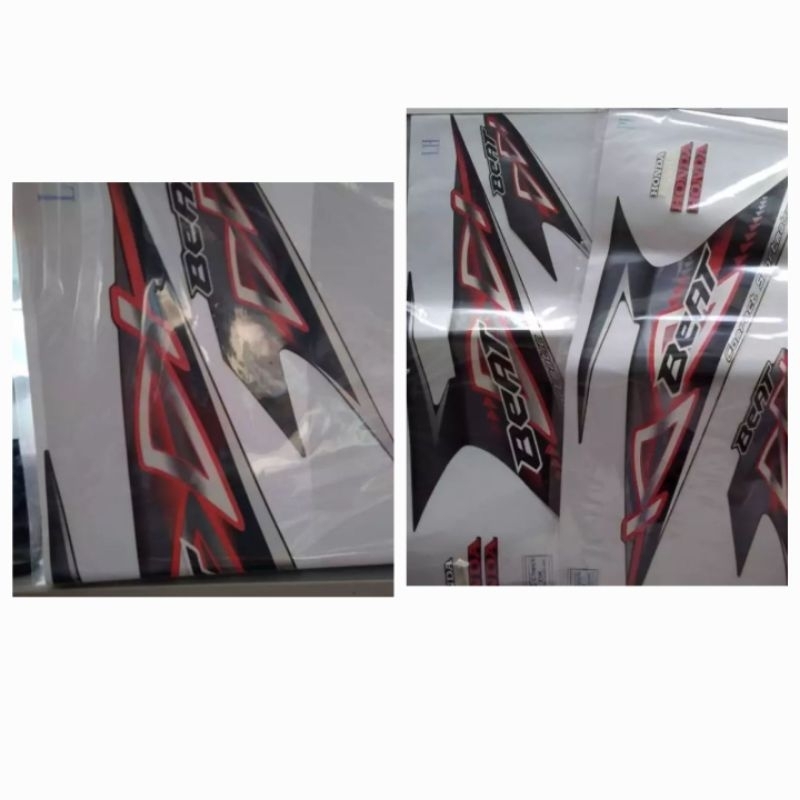 Striping Set kiri dan kanan depan Hitam beat karbu 2012 ORI AHM