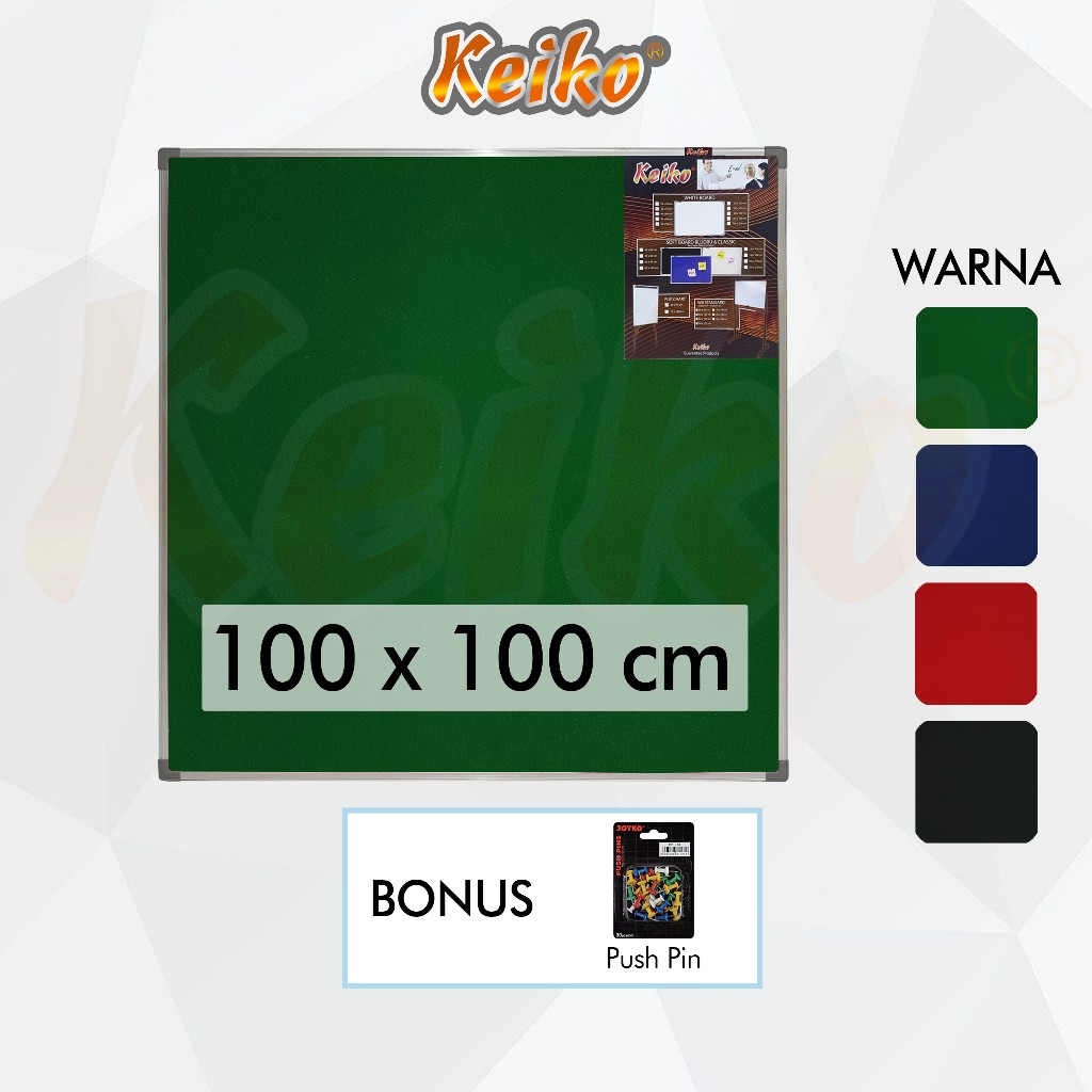 

Softboard / Pin Board / Cork Board / Papan Pengumuman / Mading Gantung Bludru Keiko 100 x 100 cm