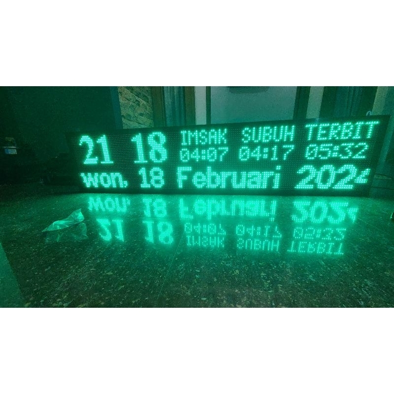 Runing Text Masjid, Mushola Auto Tartil Dan Adzan Uk 160x32