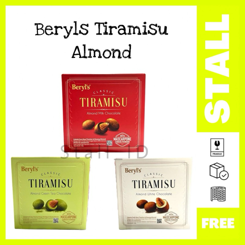 

Beryl's Beryls Coklat Cokelat Malaysia Classic Tiramisu Almond Green Tea Milk White Chocolate 65g