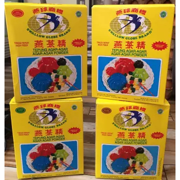 

SWALLOW GLOBE BRAND Agar Agar / Agar Agar Swallow Globe 1 box isi 12 sachet