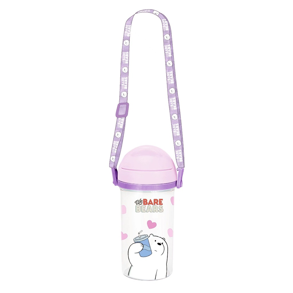 Miniso We Bare Bears Collection Ice Bear Straw Botol Minum LD4494
