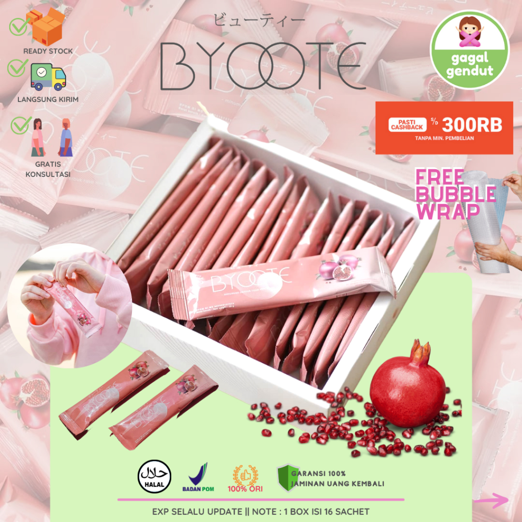 BYOOTE COLLAGEN 1 BOX ISI 16 / BYT COLLA ORIGINAL HALAL BPOM BYOTE BYOTEE KOLAGEN COLAGEN SKIN BYTCO