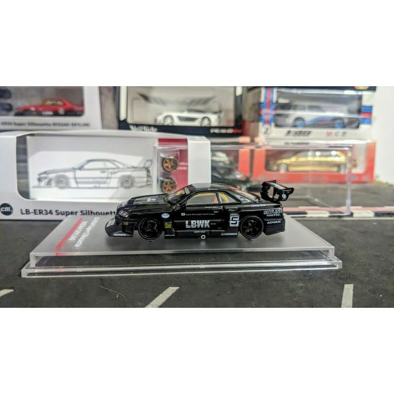 Diecast CM Model LB Nissan Skyline  ER34 R34 Silhoutte Black