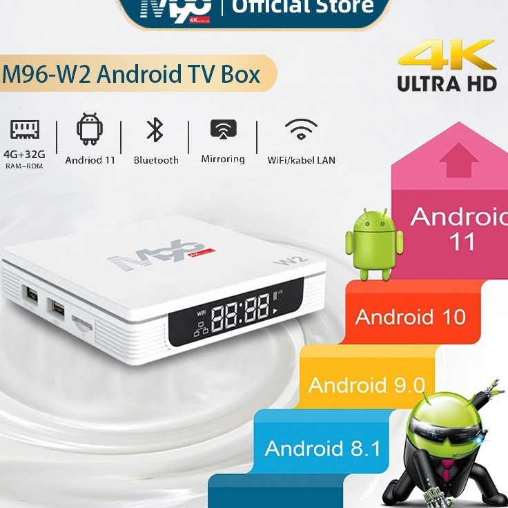 M96 Android Tv Box M96W2 Smart Tv Box Android 11 4GB RAM 32GB ROM WIFI 4K HD Digital STB i Premium