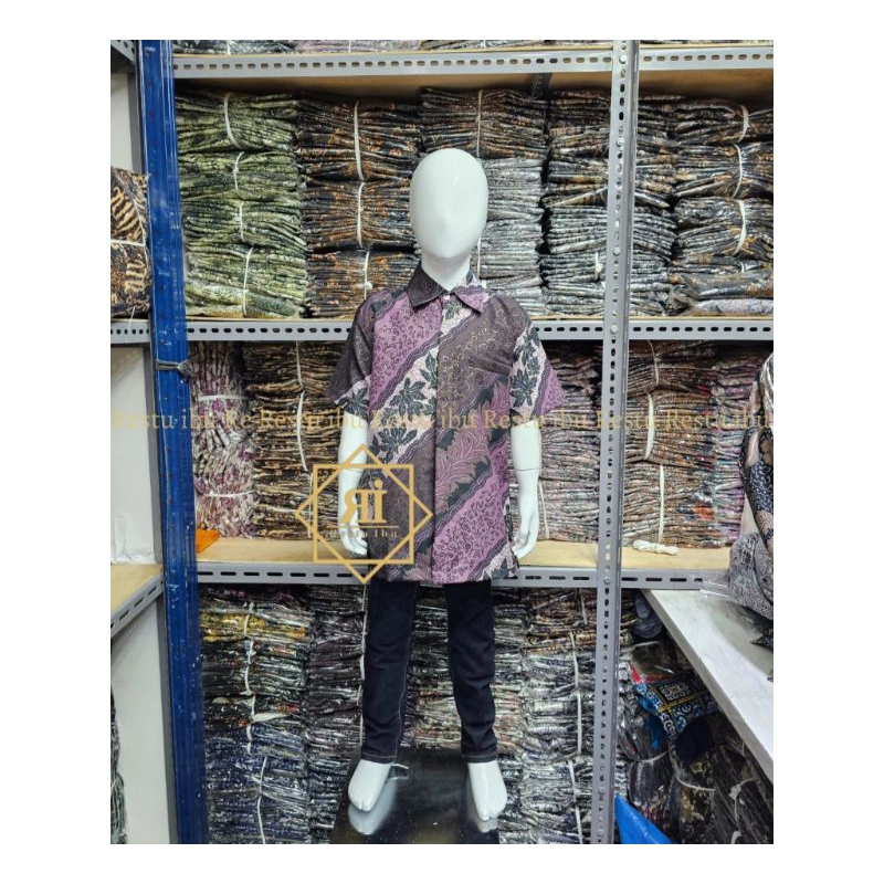 Kemeja Batik Anak Lengan Pendek Modern Usia 4-12 Tahun Motif Terbaru Hem Anak SD / Kemeja Batik Anak