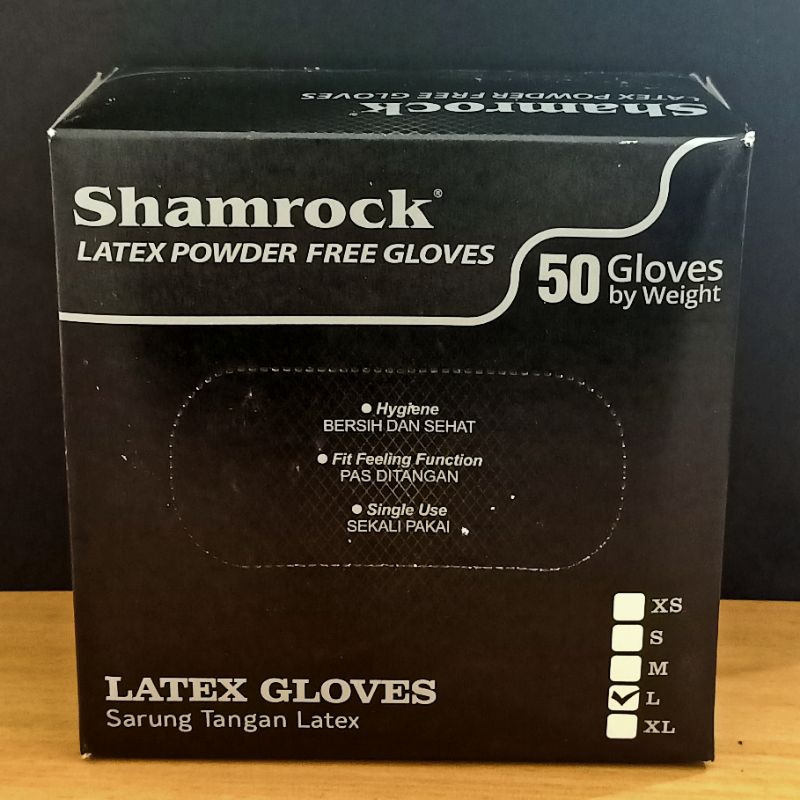 Hand Glove / Sarung Tangan Latex Hitam Shamrock