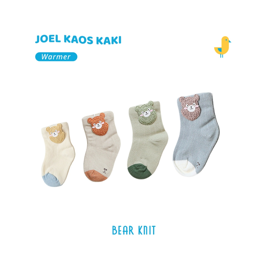 Joel Kaos Kaki Anak 0-12 Bln - Licorice Candy Bear Knit & Mouse