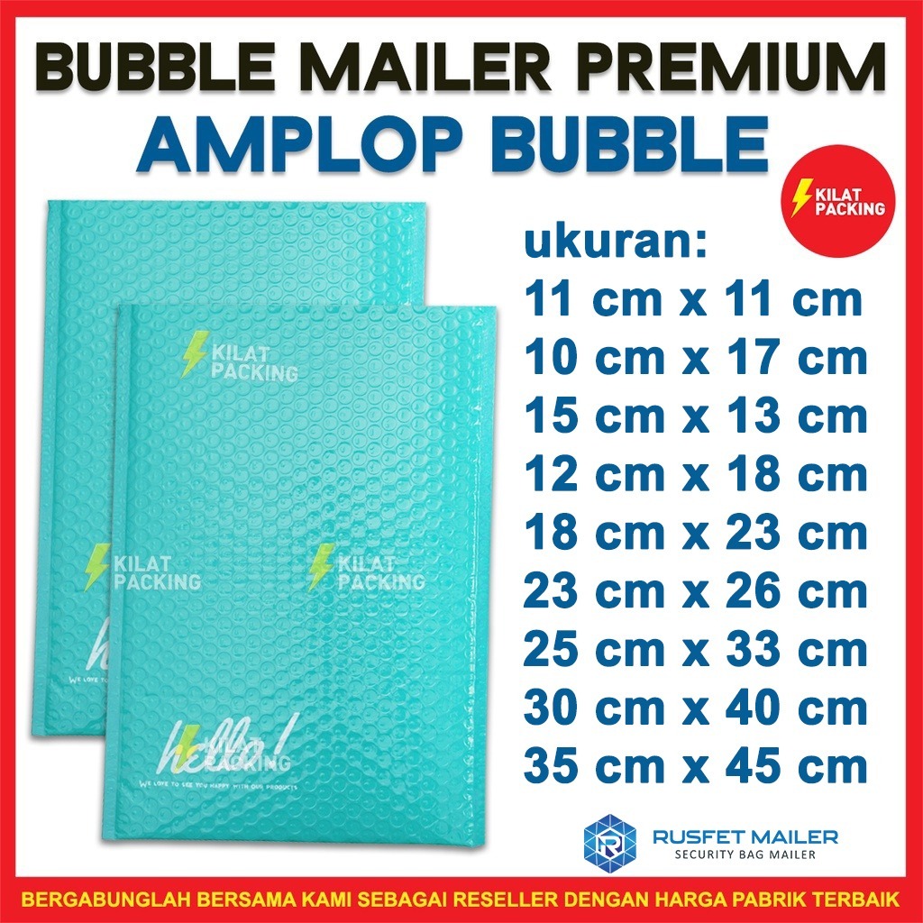 

AMPLOP BUBBLE PREMIUM - BUBBLE MAILER - POLYBUBBLE PACKING HELLO TERMURAH TOSCA SATUAN