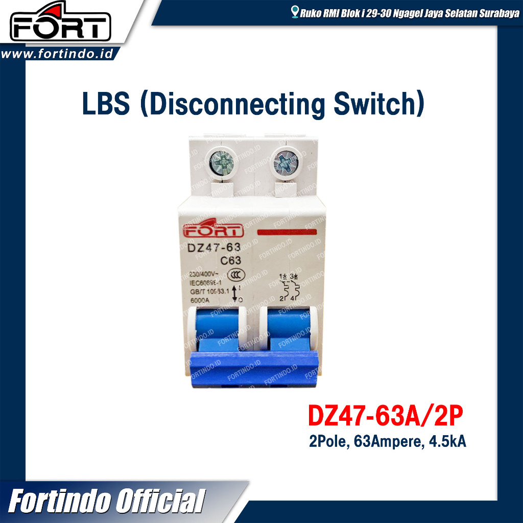 Disconnecting Switch LBS DZ47-63A/2P FORT