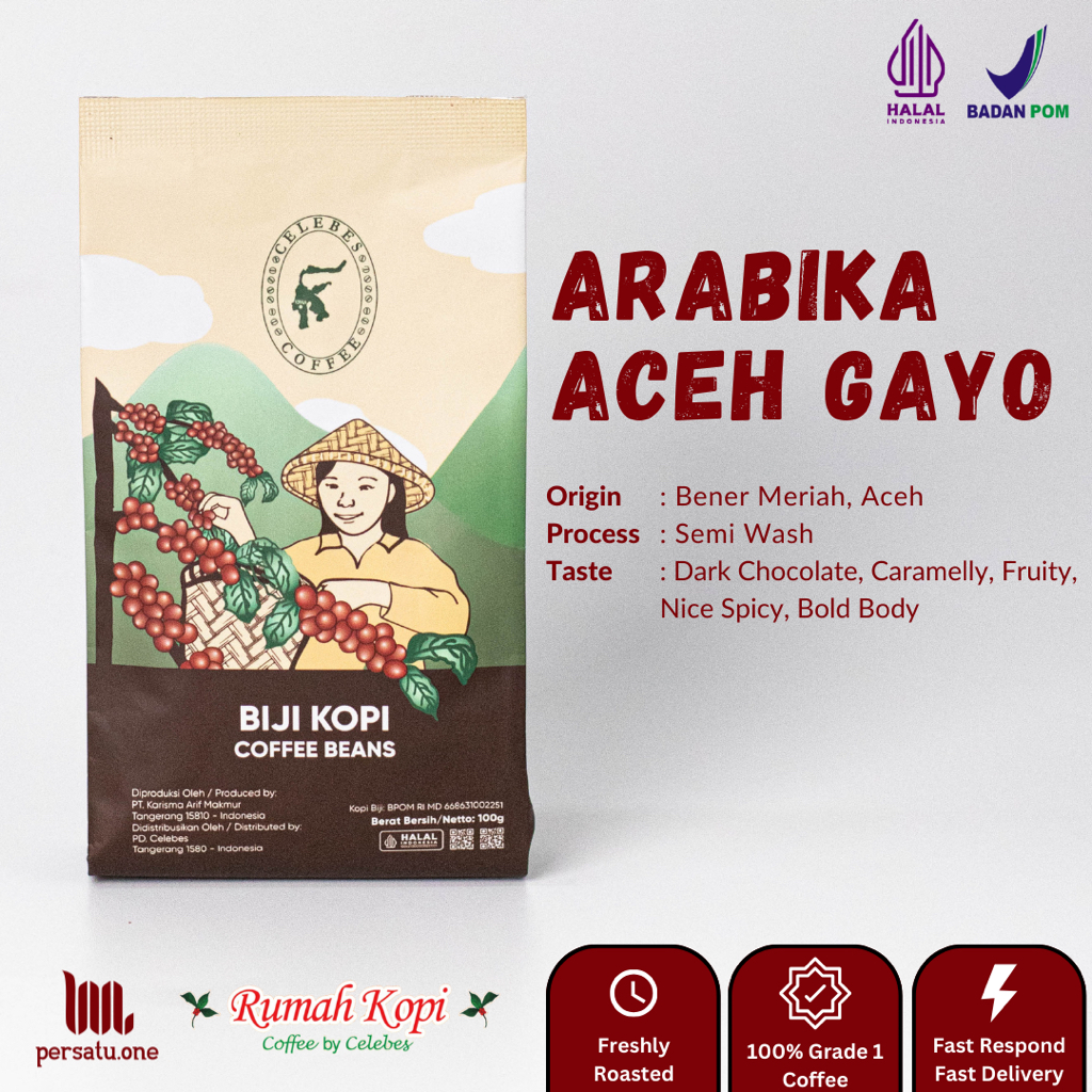 

[CELEBES COFFEE] Kopi Arabika Aceh Gayo Bubuk/Biji/Espresso