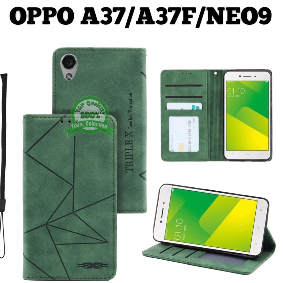 KA CASE HP OPPO A37 A37F NEO 9 LEATHER FLIP MAGNET SARUNG BUKU HP BUKA TUTUP m Kualitas Premium