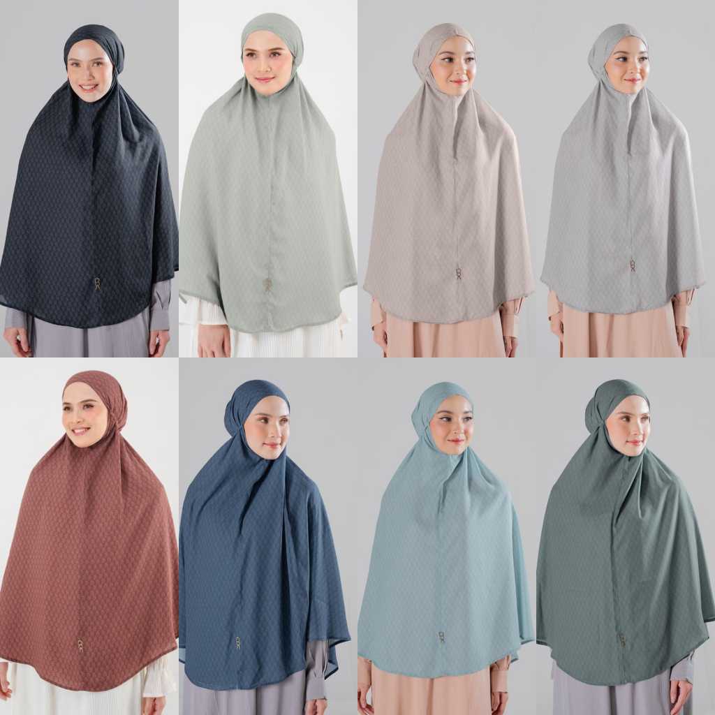 DOA INDONESIA BAITI MONOGRAM KHIMAR SERIES - SYARI BLACK, BABY BLUE, DUSTY PINK, LILAC, CADIUM GREEN